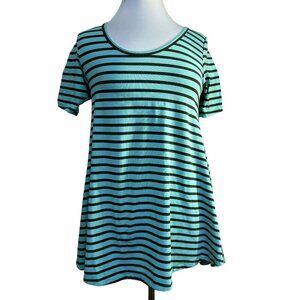 Lularoe Simply Comfortable Pullover Striped Short Sleeve Tunic Top Sz XXS